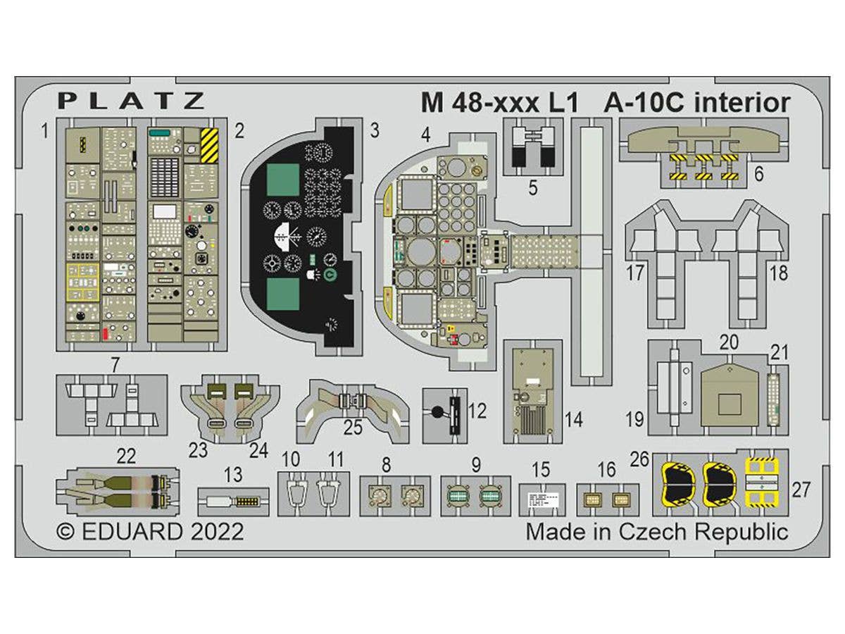 Platz 1/48 A-10C thunderbolt II Photo-Etched Parts For Cockpit | 4545782082548