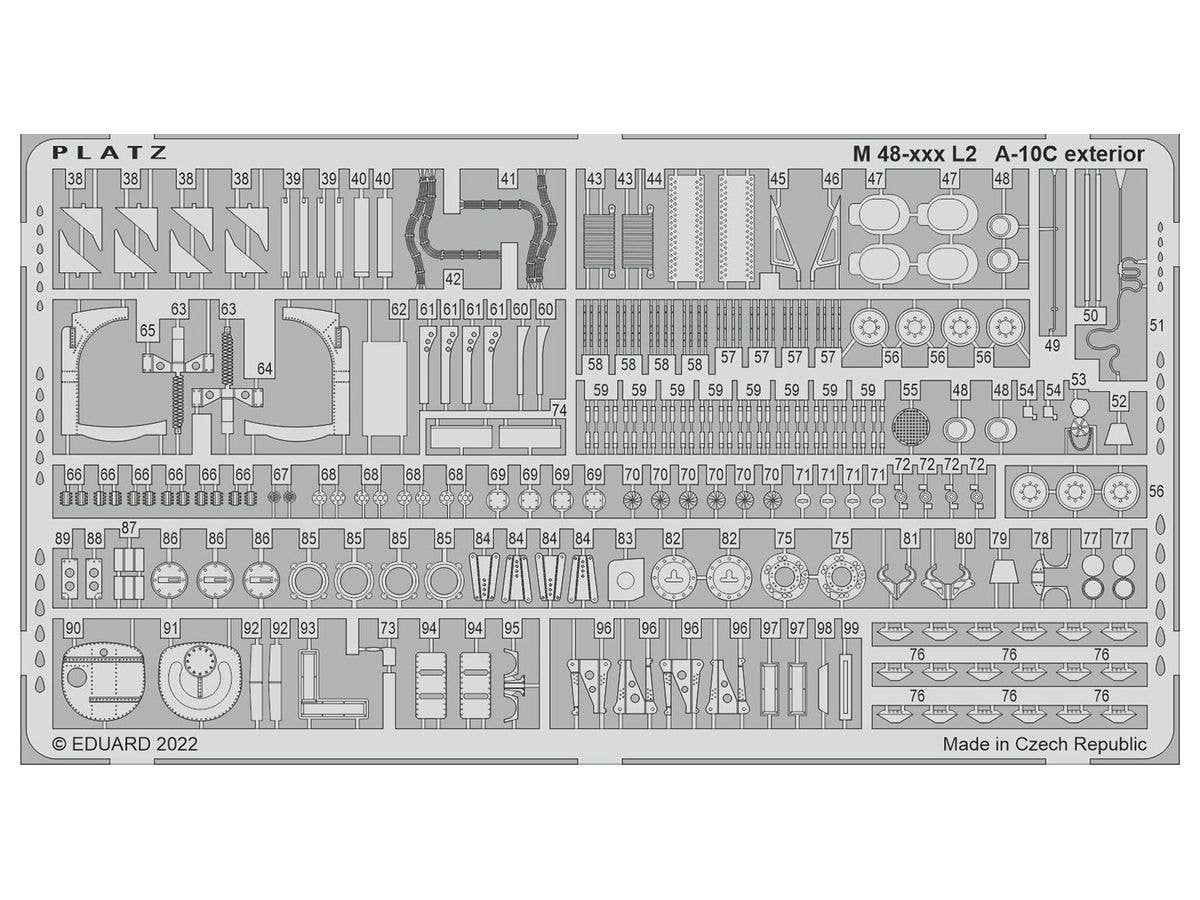 Platz 1/48 A-10C thunderbolt II Photo-Etched Parts For Exterior | 4545782082432