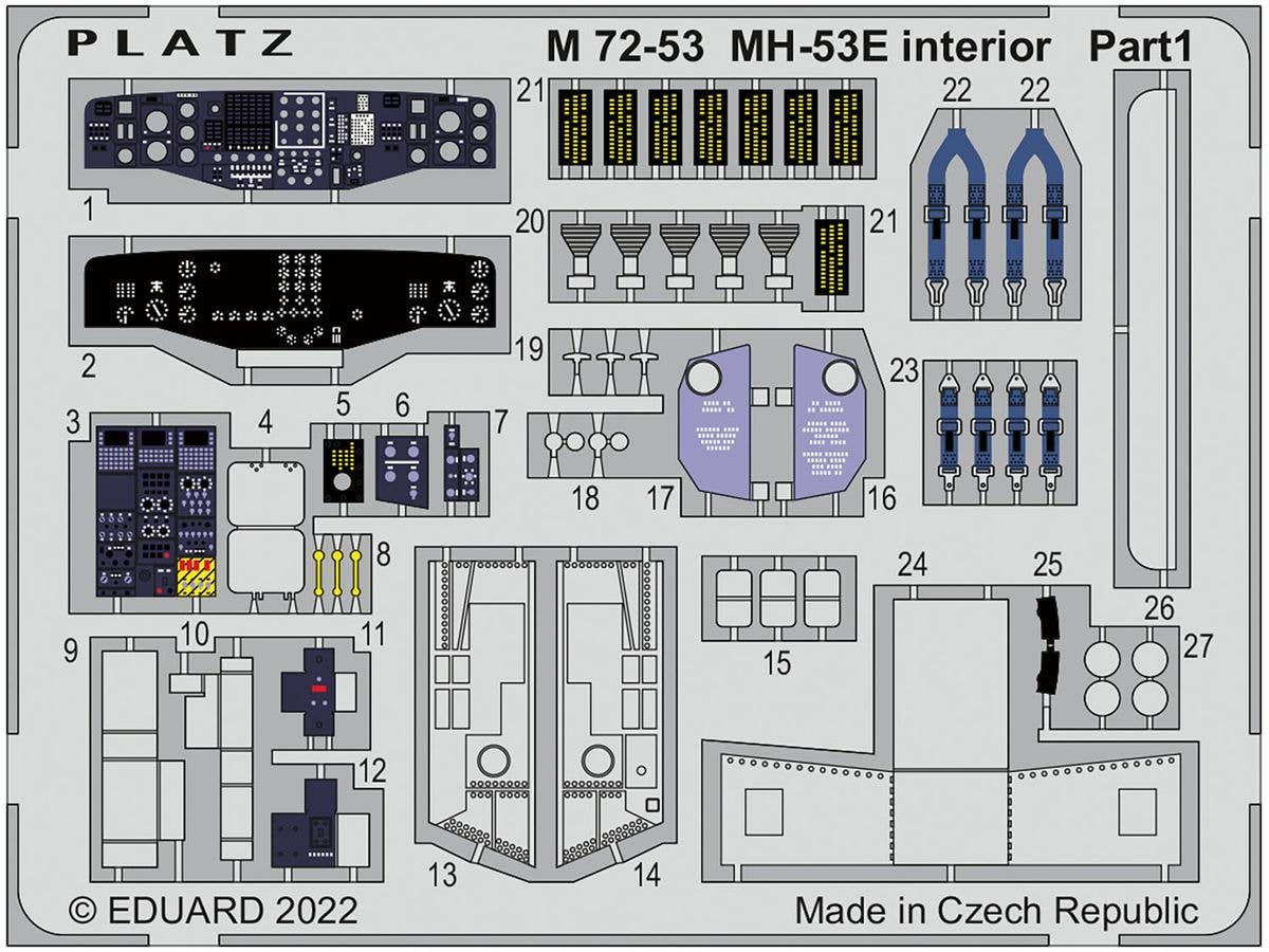 Platz 1/72 MH-53E Sea Dragon Photo-Etched Parts For Cockpit | 4545782082463
