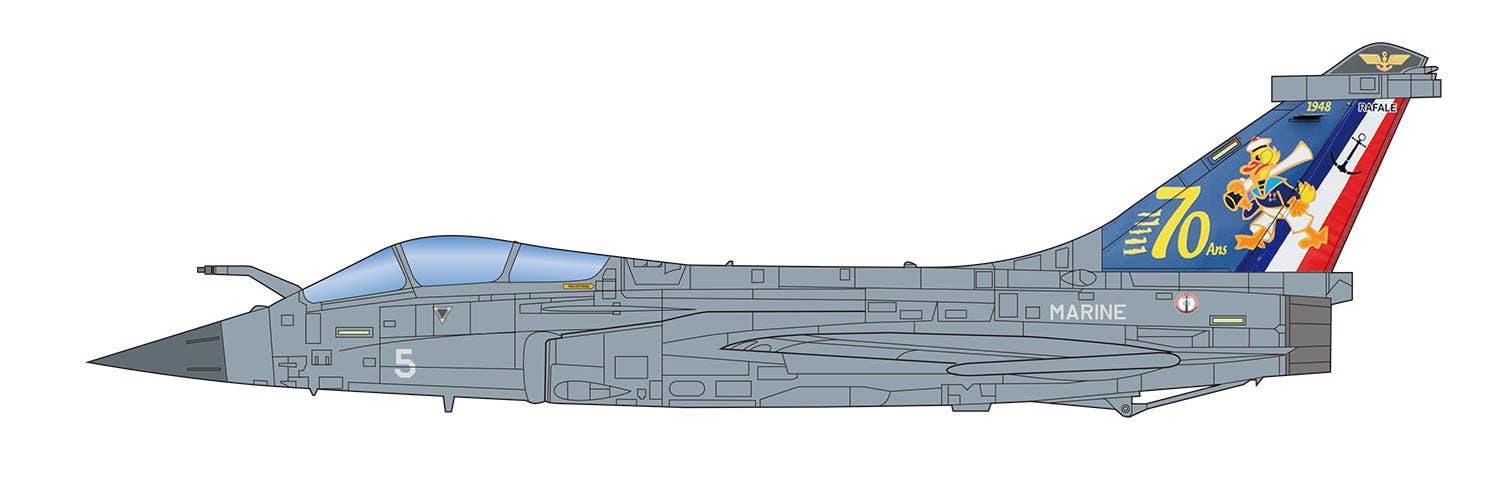 Platz Italeri 1/72 Marine Nationale Carrier Fighter Rafale Mspecial Painting For 70th Anniversary Of Flottille 12F | 4545782079333
