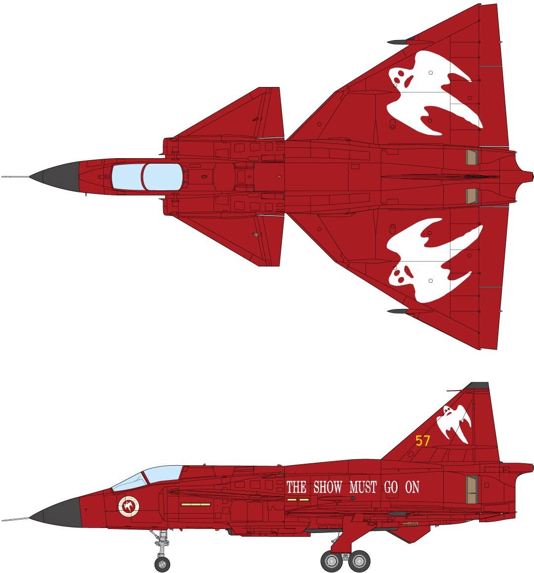 Platz 1/48 A-10C thunderbolt Swedish Air Force AJS37 Viggen 'Red Viggen' 10th Wing Dissolution Memorial Painting | 4545782082555