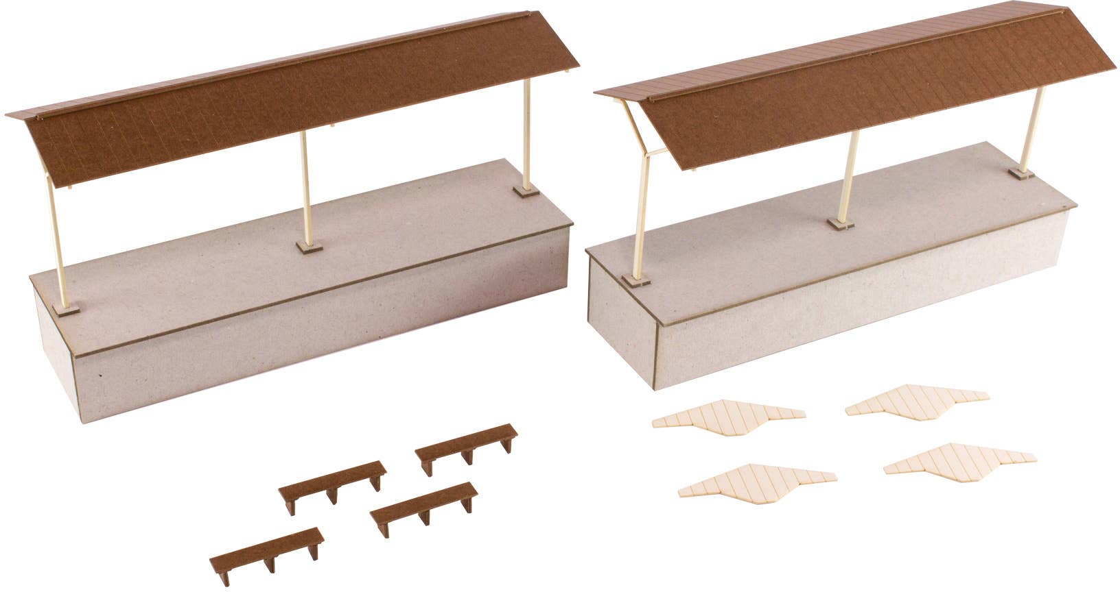 PMOA 1/80 Scale Paper kit Town Corner Accessory Series Local type island platform Extension set B（Shed） | 4582362386726