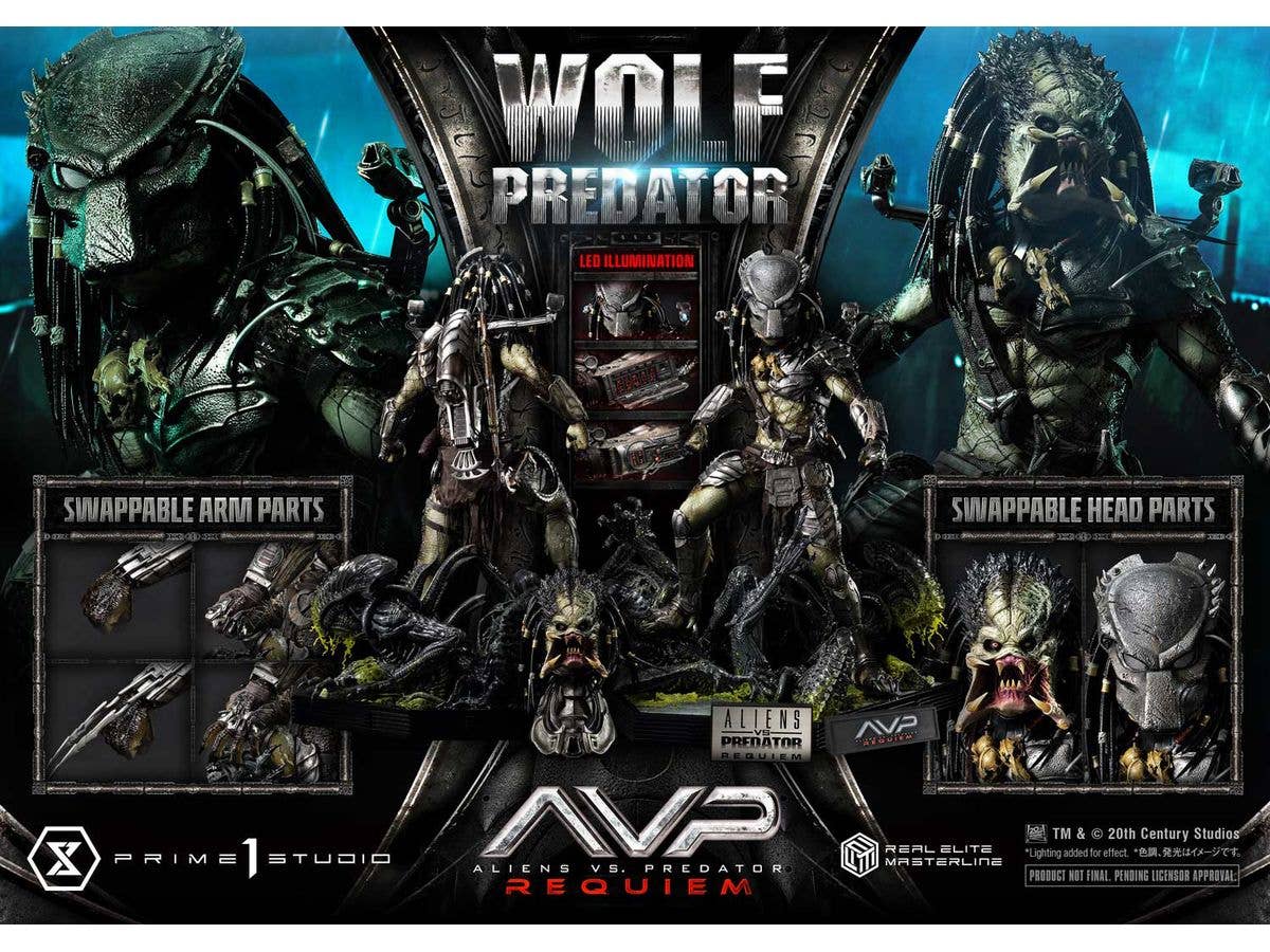 Prime 1 Studio Real Elite Masterline Aliens vs. Predator: Requiem Wolf Predator | 4582647121622