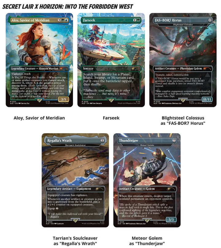 MTG SECRET LAIR PLAYSTATION SUPER DROP HORIZON ZERO DAWN: HUNTRESS AND THE MACHINES REGULAR | 195166308593