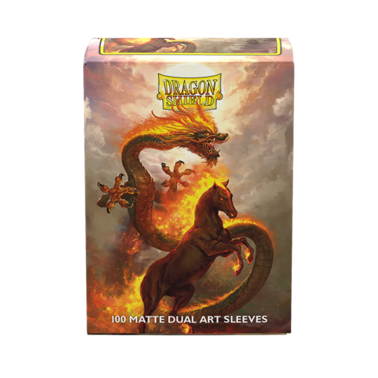 DRAGON SHIELD SLEEVES DUAL MATTE FIRE HORSE 100CT | 5706569121150