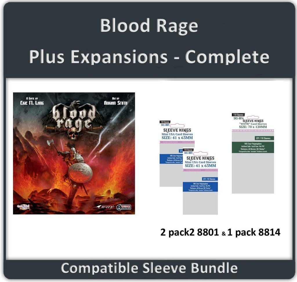 SK SLEEVE BUNDLE BLOOD RAGE/EXPANSIONS COMPLETE | 801499300554
