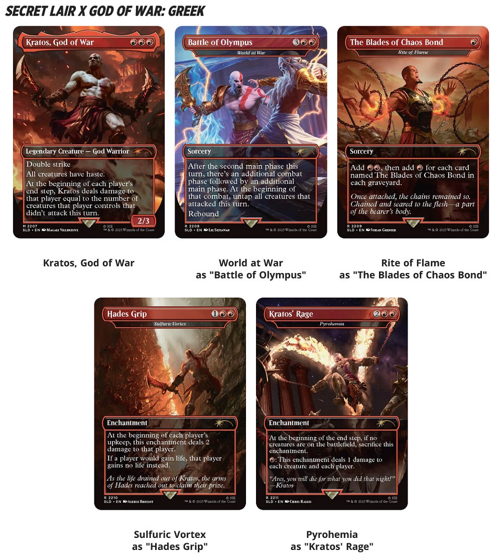 MTG SECRET LAIR PLAYSTATION SUPER DROP GOD OF WAR: VENGEANCE REGULAR | 195166308456