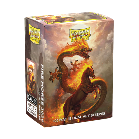 DRAGON SHIELD SLEEVES DUAL MATTE FIRE HORSE 100CT | 5706569121150