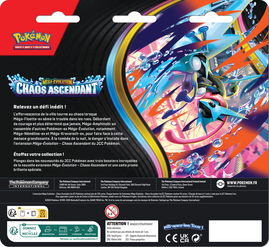 POKEMON FRENCH ME04 CHAOS RISING 3PK BLISTER | 196214140172