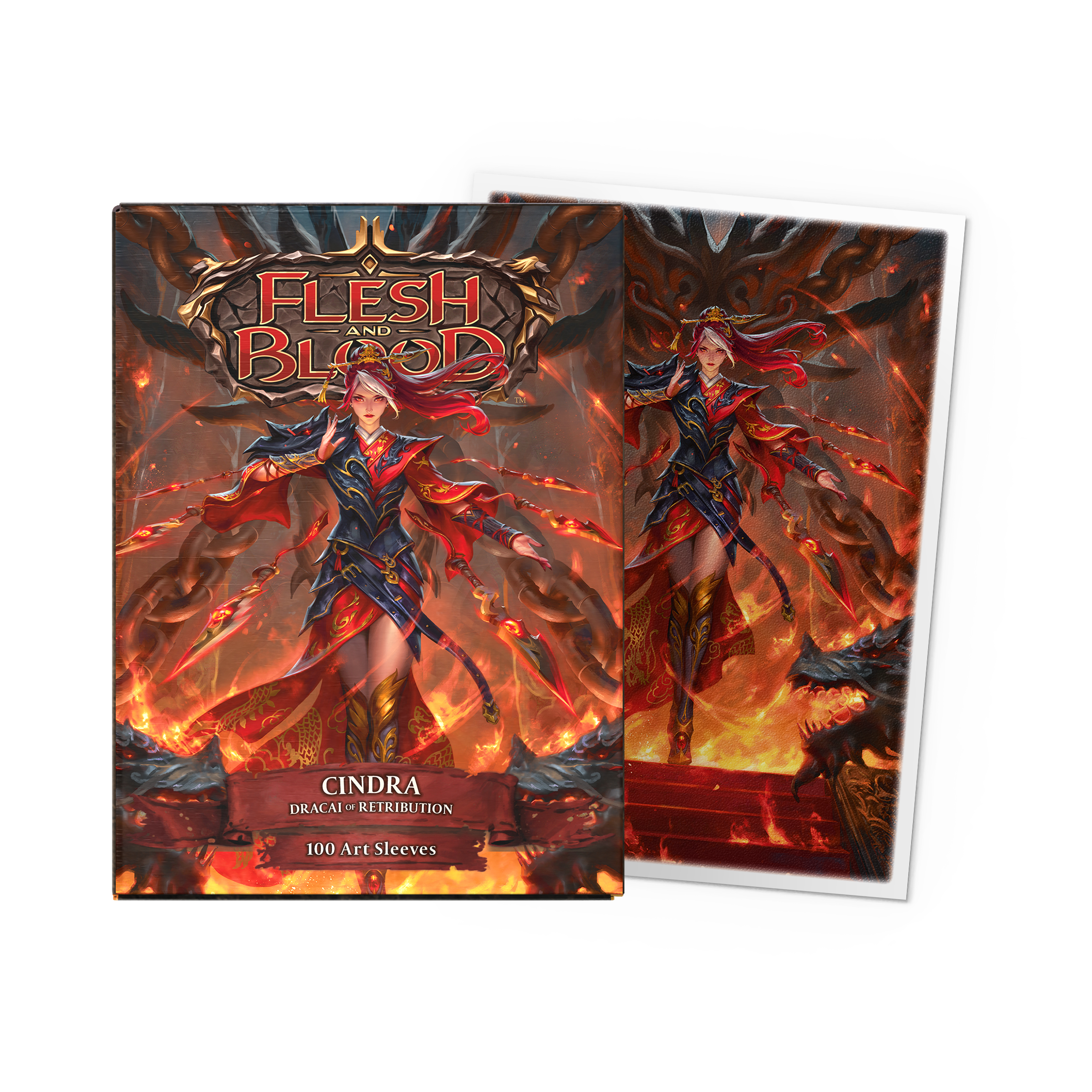 Dragon Shield Sleeves: Standard- Matte 'Flesh &amp; Blood Cindra, Dracai of Retribution' Art, Limited Edition | 5706569161460