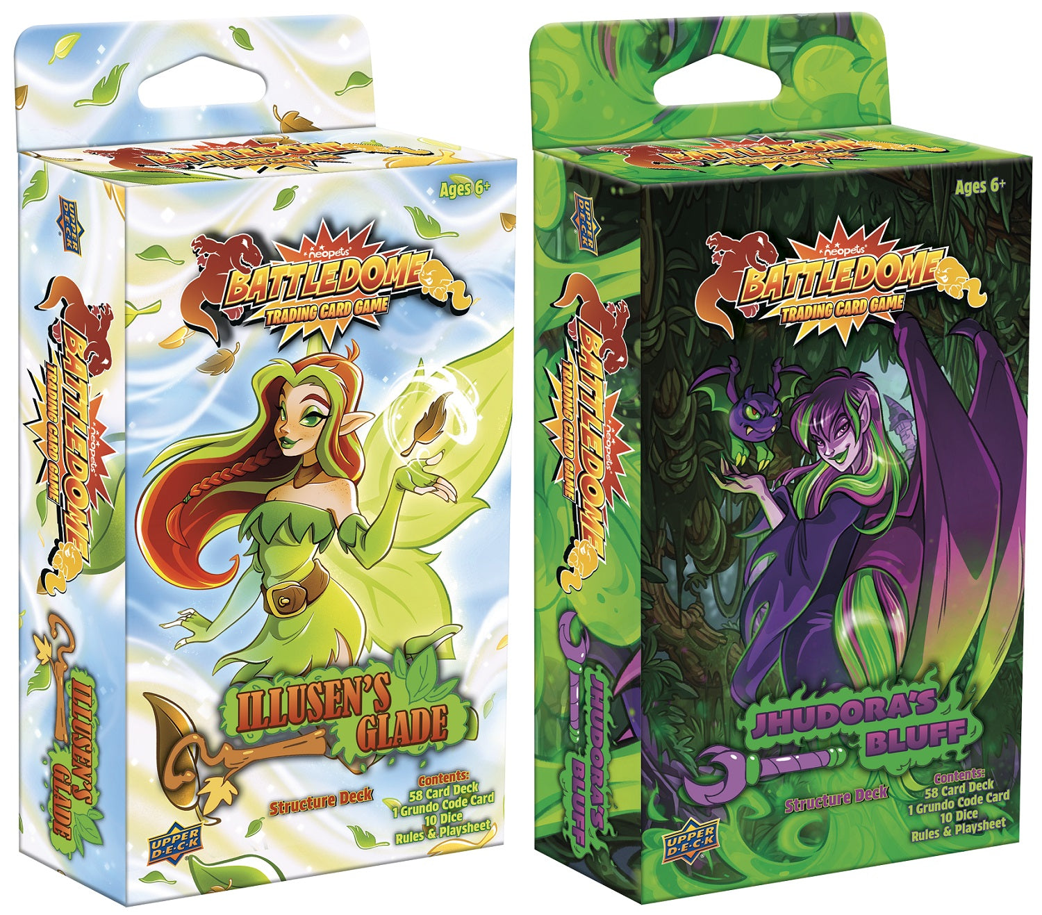 NEOPETS BATTLEDOME TCG JHUDORA'S BLUFF &amp; ILLUSEN'S GLADE STRUCTURE DECK DISPLAY | 053334096980