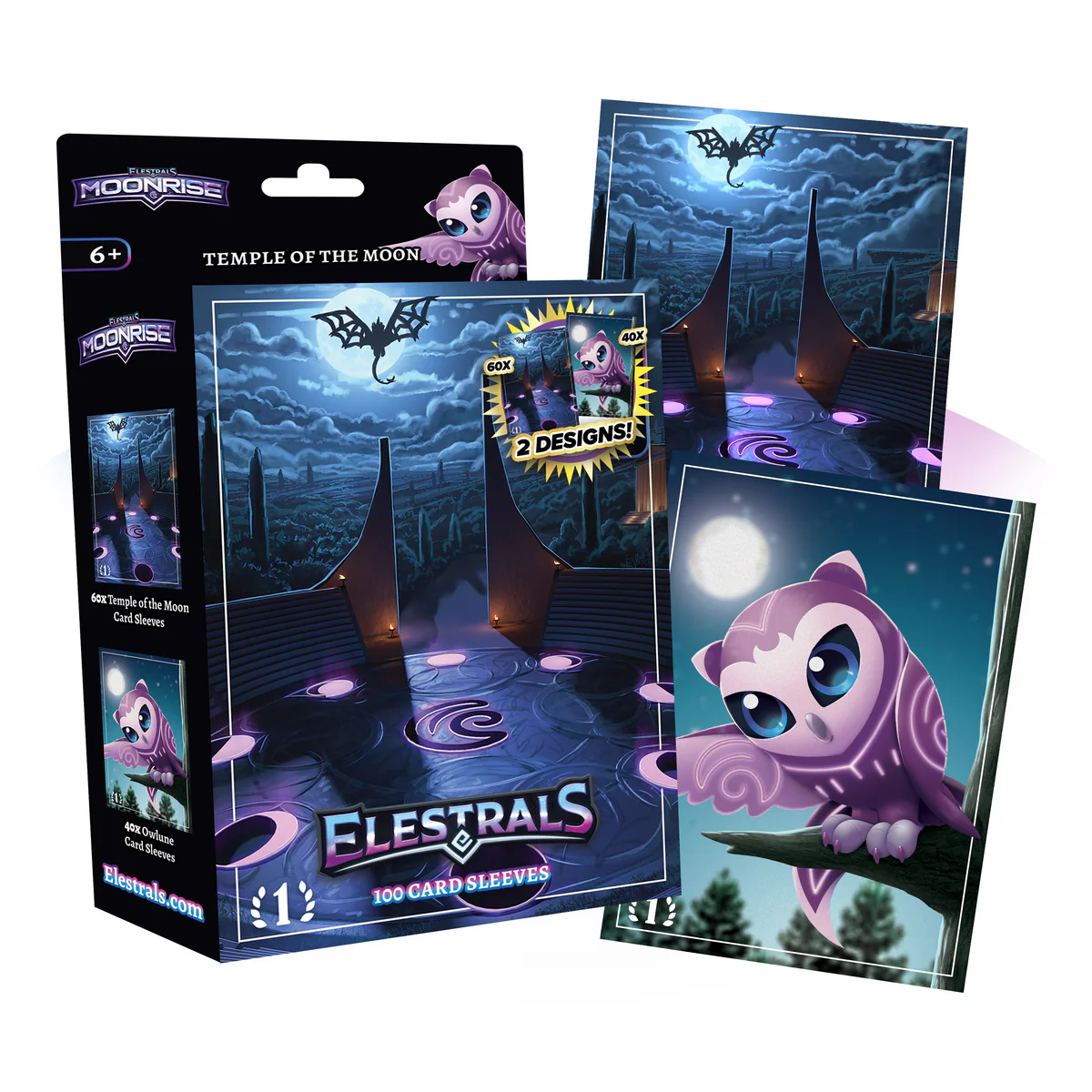 Elestrals: Moonrise- Card Sleeves- Temple of the Moon (60+40 ct) | 810148650858