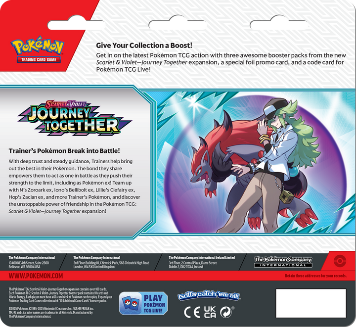POKEMON SV9 JOURNEY TOGETHER 3PK BLISTER | 196214124233
