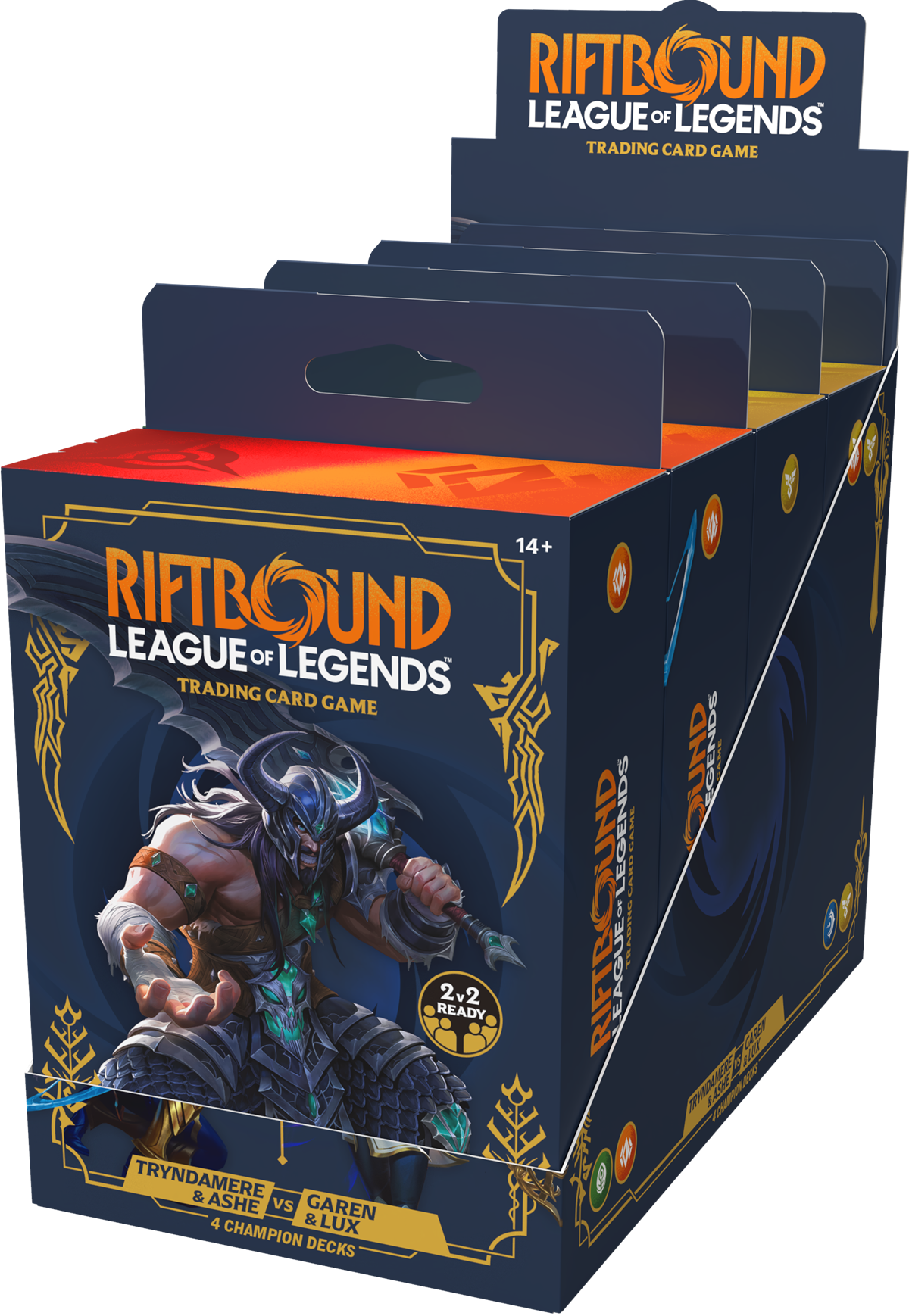 RIFTBOUND LEAGUE OF LEGENDS TCG LEGACY CHAMPION DECK 4CT DISPLAY