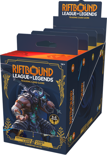RIFTBOUND LEAGUE OF LEGENDS TCG LEGACY CHAMPION DECK 4CT DISPLAY
