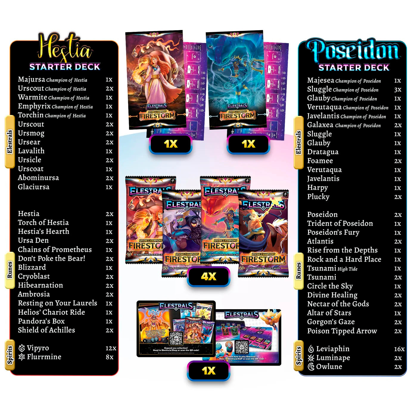 ELESTRALS FIRESTORM HESTIA VS. POSEIDON DOUBLE STARTER DECK BUNDLE | 810148651220