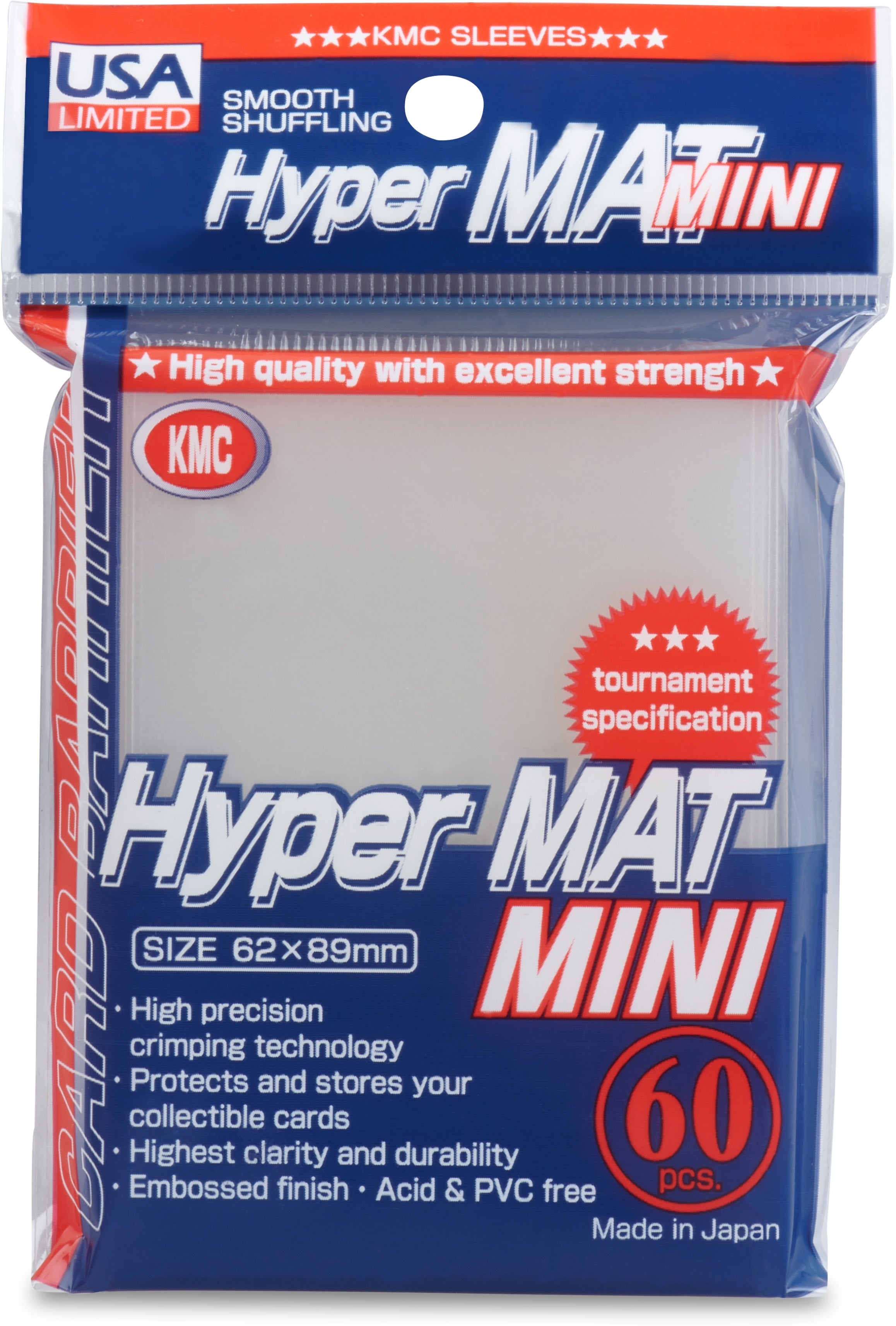 Card Sleeves: Mini- Hyper Matte Clear, USA Pack | 4521086002116