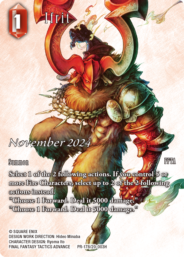 FINAL FANTASY TCG OP PACK NOVEMBER 2024 IFRIT | 662448854557