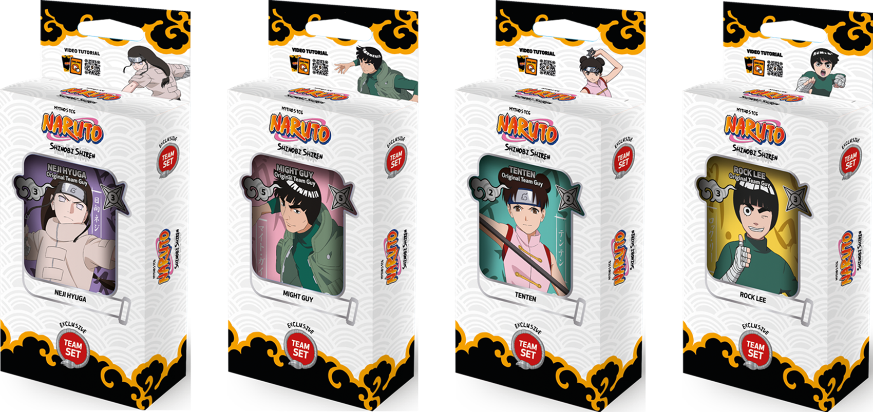 NARUTO MYTHOS TCG SET 2 SHINOBI SHIREN 1ST EDITION TEAMSET 8CT DISPLAY