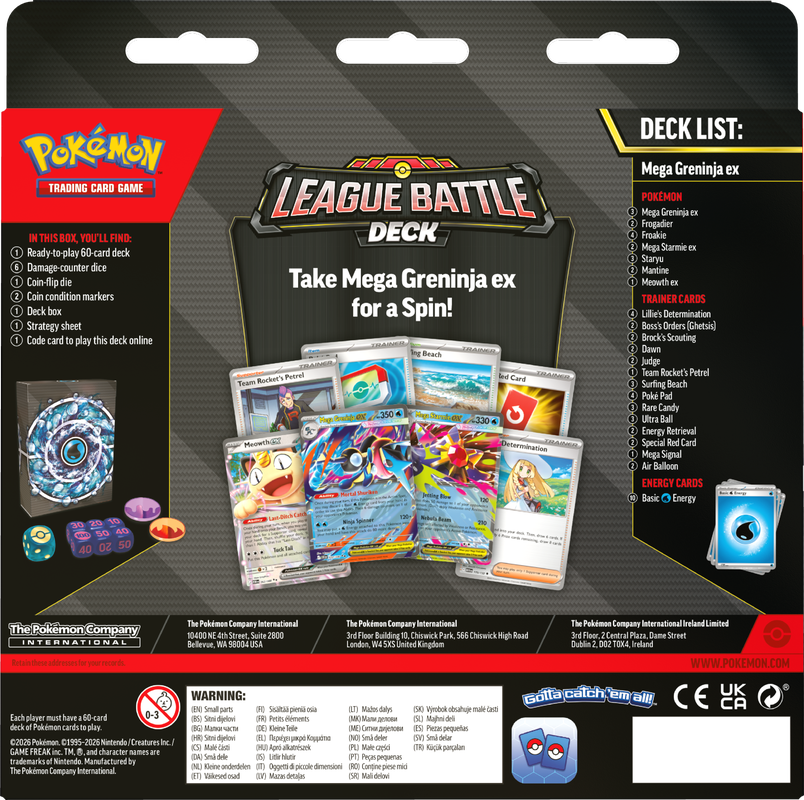 POKEMON LEAGUE BATTLE DECK MEGA GRENINJA EX