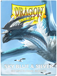 DRAGON SHIELD SLEEVES DUAL MATTE SKY BLUE AND SILVER 100CT | 5706569150747