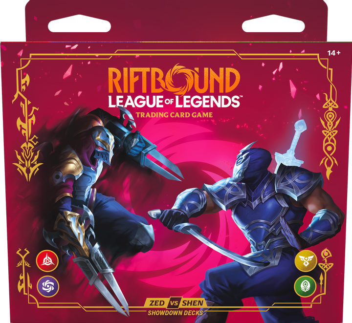 RIFTBOUND LEAGUE OF LEGENDS TCG VENDETTA ZED VS SHEN 4CT DISPLAY | 810155275846