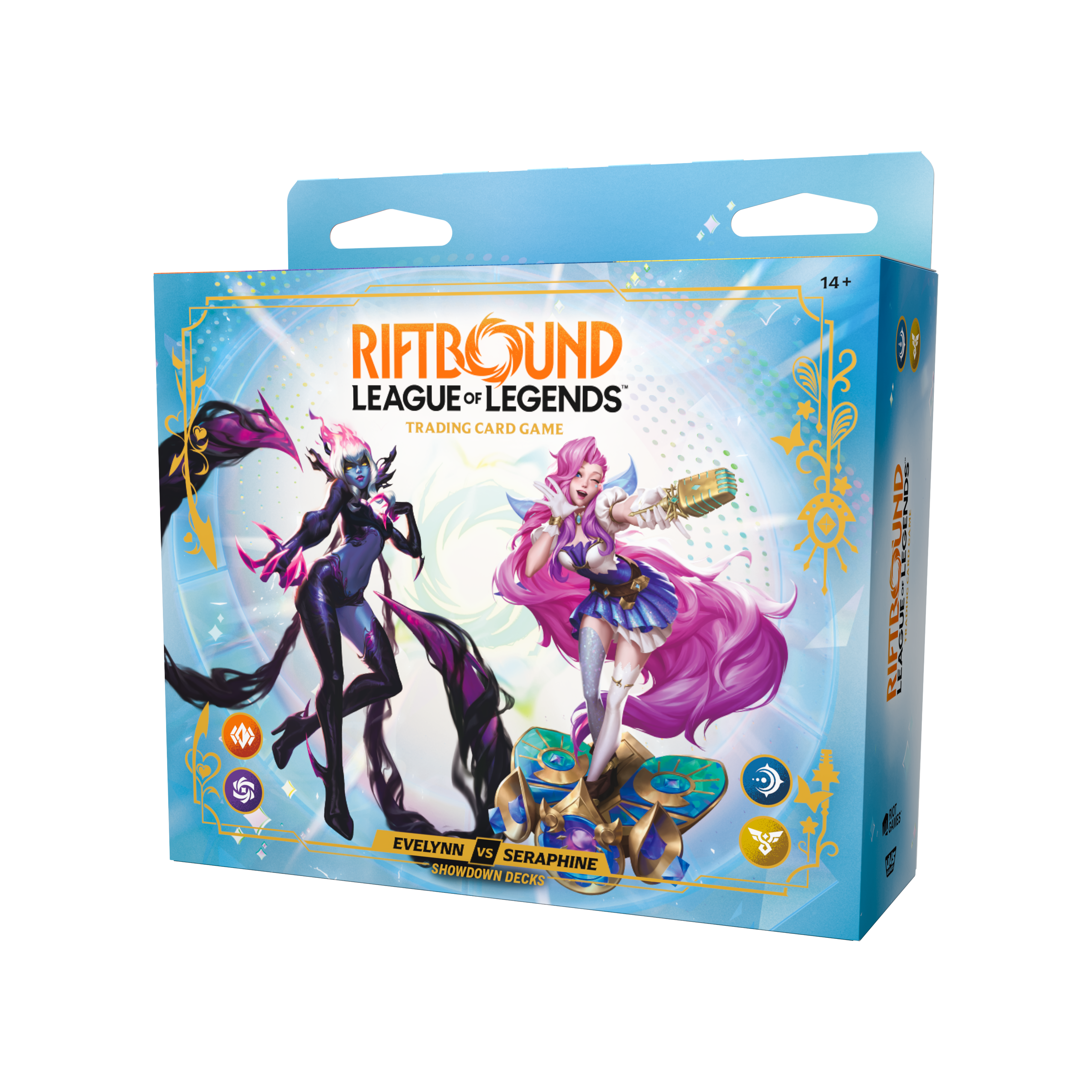 RIFTBOUND LEAGUE OF LEGENDS TCG RADIANCE SHOWDOWN DECK DISPLAY - EVELYNN VS SERAPHINE 4CT | 810155276263