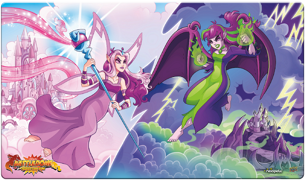 NEOPETS BATTLEDOME TCG PLAYMAT FYORA VS JHUDORA | 053334802741