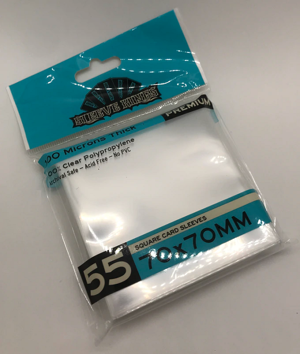 SK PREMIUM SQUARE CARD SLEEVES 70MM X 70MM 55CT | 801599276322