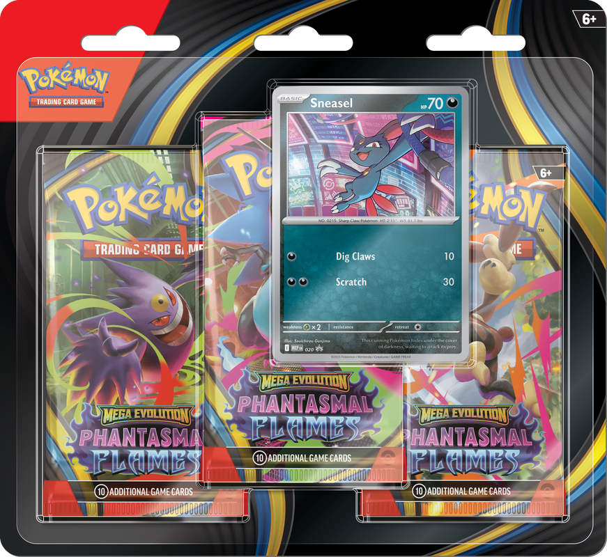 POKEMON ME02 PHANTASMAL FLAMES 3PK BLISTER | 196214143340