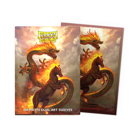 DRAGON SHIELD SLEEVES DUAL MATTE FIRE HORSE 100CT | 5706569121150