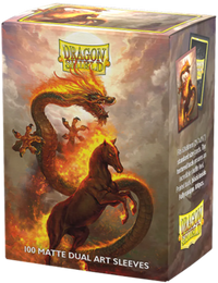 DRAGON SHIELD SLEEVES DUAL MATTE FIRE HORSE 100CT | 5706569121150