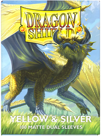 DRAGON SHIELD SLEEVES DUAL MATTE YELLOW AND SILVER 100CT | 5706569150716
