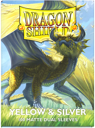 DRAGON SHIELD SLEEVES DUAL MATTE YELLOW AND SILVER 100CT | 5706569150716