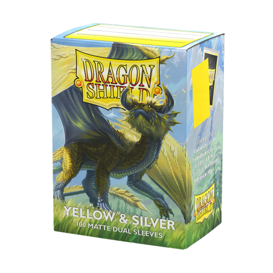 DRAGON SHIELD SLEEVES DUAL MATTE YELLOW AND SILVER 100CT | 5706569150716