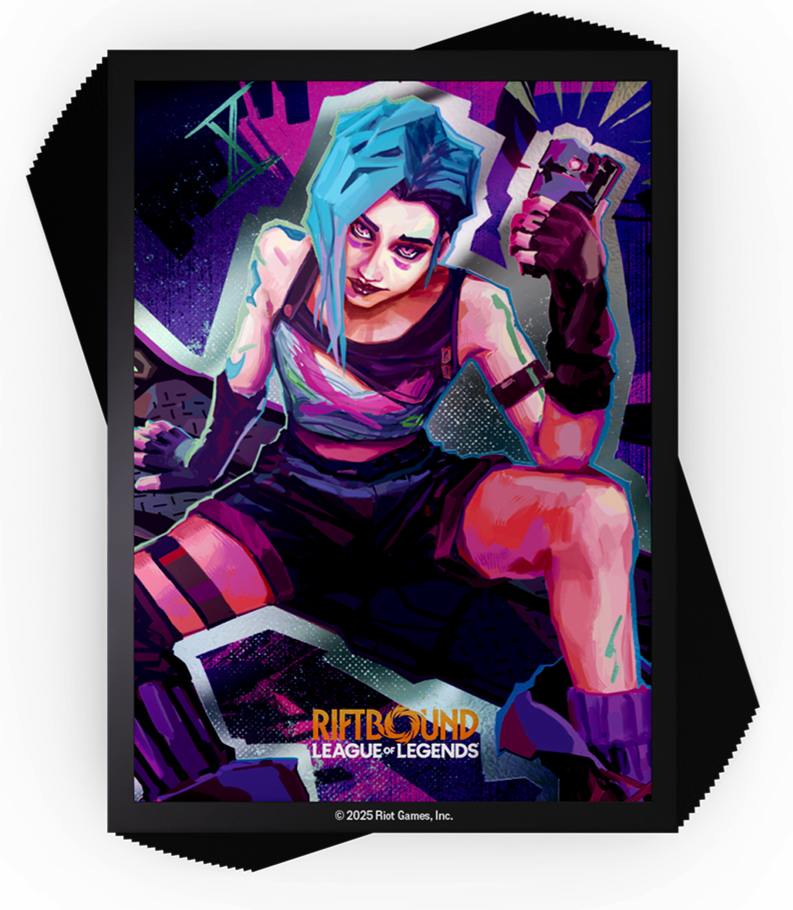 RIFTBOUND LEAGUE OF LEGENDS TCG ORIGINS ART SLEEVES JINX 100CT | 810155273842