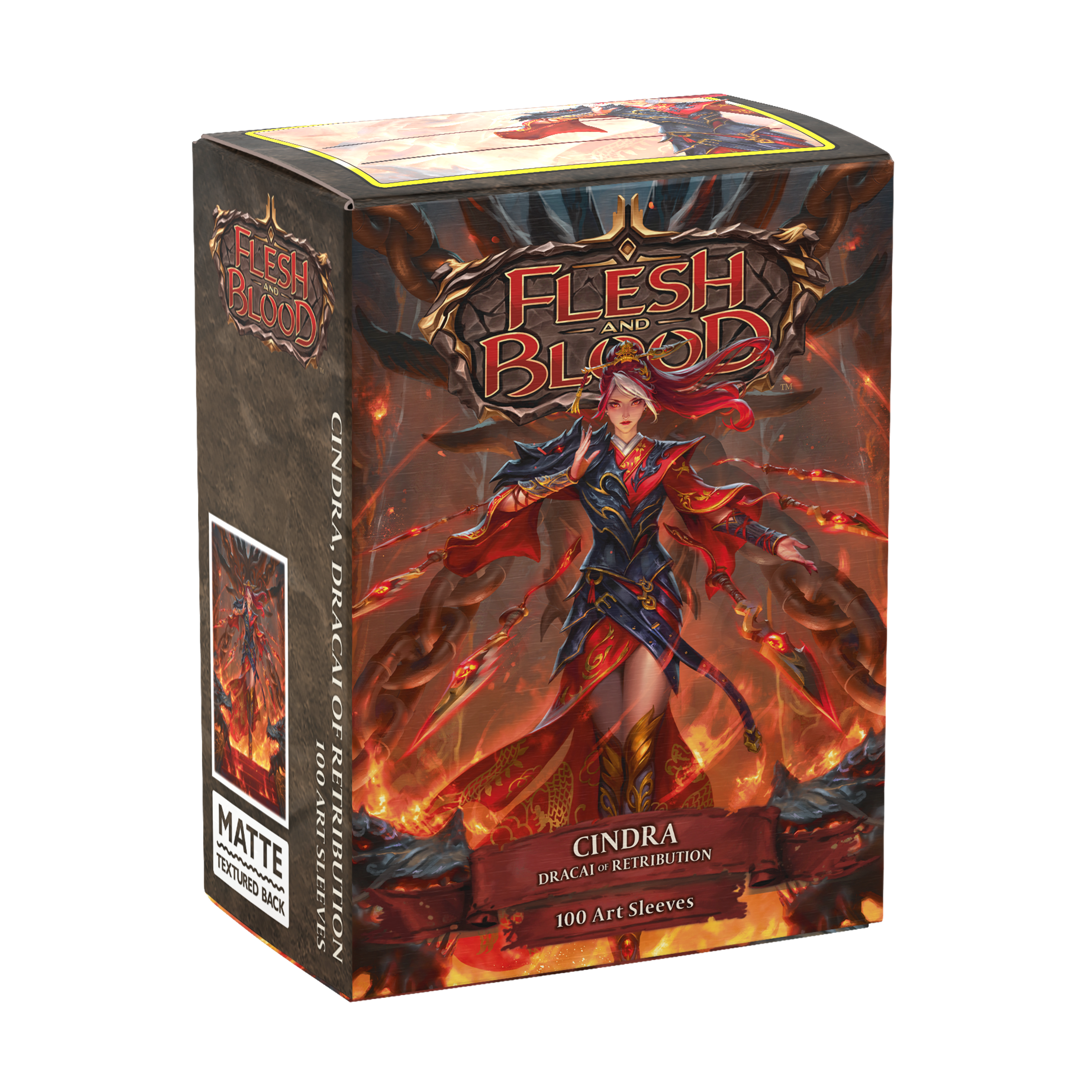 Dragon Shield Sleeves: Standard- Matte 'Flesh &amp; Blood Cindra, Dracai of Retribution' Art, Limited Edition | 5706569161460