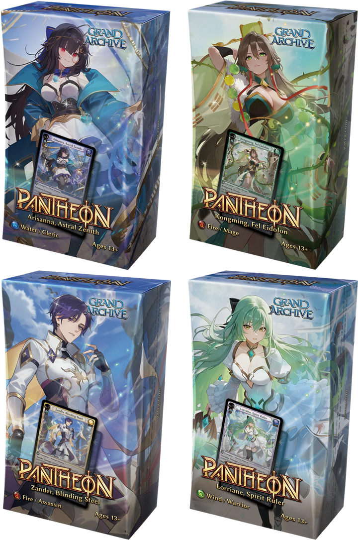 GRAND ARCHIVE TCG RADIANT ORIGINS PANTHEON DECK SET 4CT DISPLAY | 724065403612