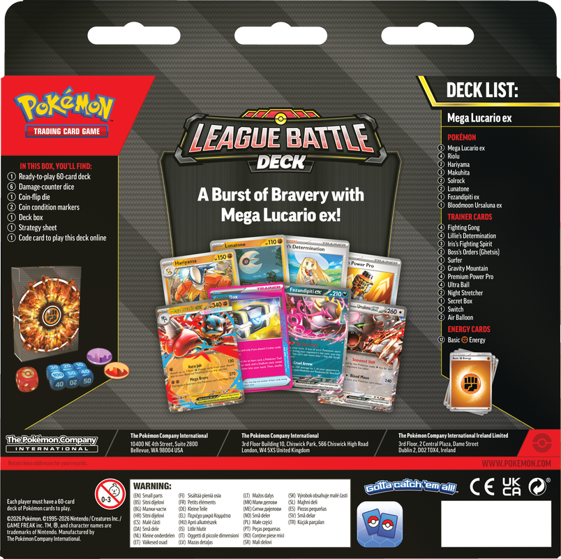 POKEMON LEAGUE BATTLE DECK MEGA LUCARIO EX | 196214135079