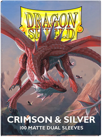 DRAGON SHIELD SLEEVES DUAL MATTE CRIMSON AND SILVER 100CT | 5706569150723