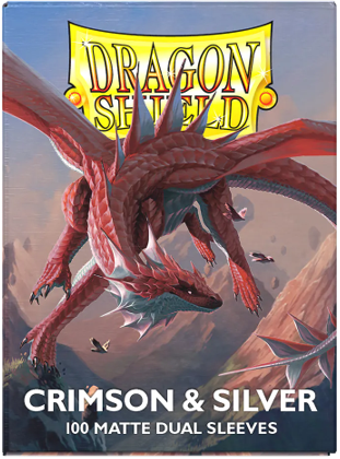 DRAGON SHIELD SLEEVES DUAL MATTE CRIMSON AND SILVER 100CT | 5706569150723