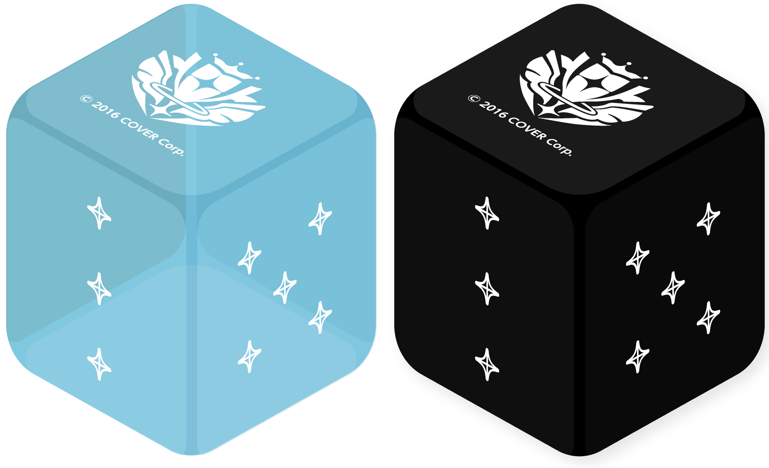 HOLOLIVE CG OFFICIAL DICE SET LIGHT BLUE/BLACK 2CT(4571696554376)(4571696554376)