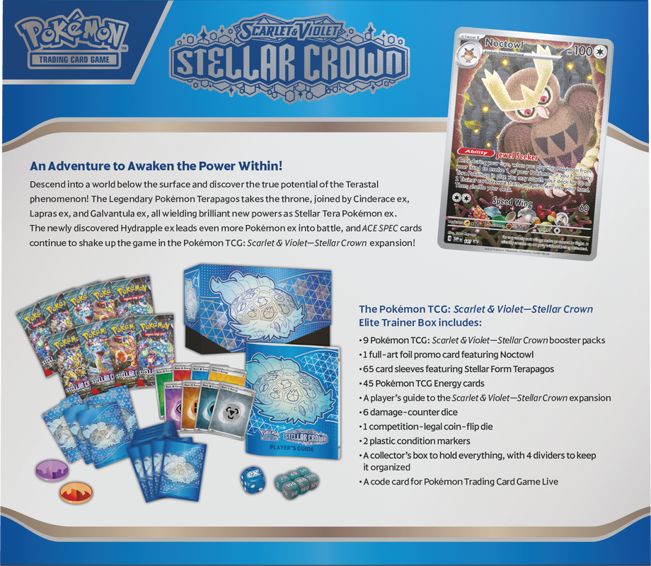 Pokemon TCG: Scarlet & Violet 07 Stellar Crown- Elite Trainer Box
