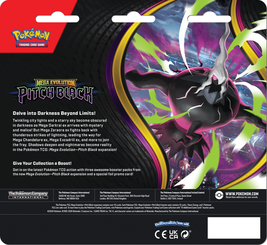 POKEMON ME05 PITCH BLACK 3PK BLISTER | 196214157477