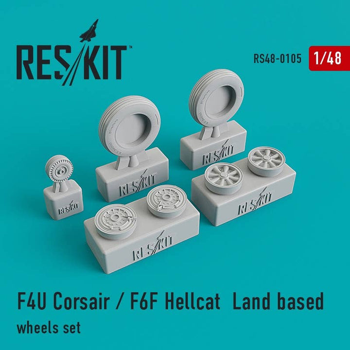 Res/Kit F4U Corsair / F6F Hellcat Land based wheels set | 4824594101051