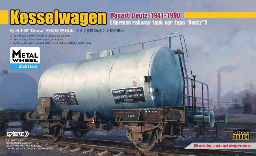Sabre 1/35 German Railway Kesselwagen Bauart Deutz 1941-1990, Metal Wheels Edition | 6971889310488