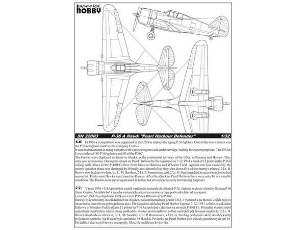 Special Hobby 1/32 P-36 Pearl Harbor Defender | 8594071084875