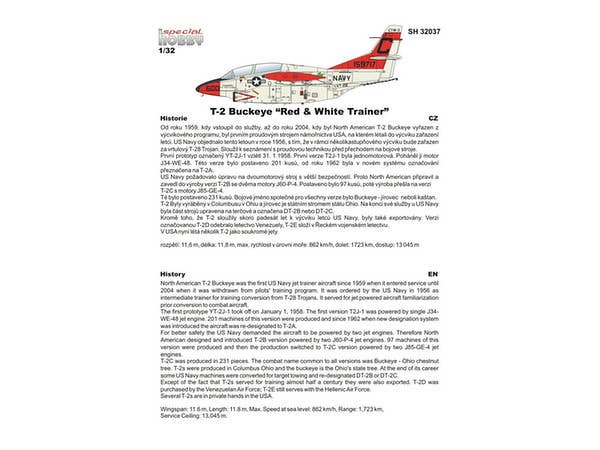 Special Hobby 1/32 T-2 Buckeye Red & White Trainer | 8594071083984