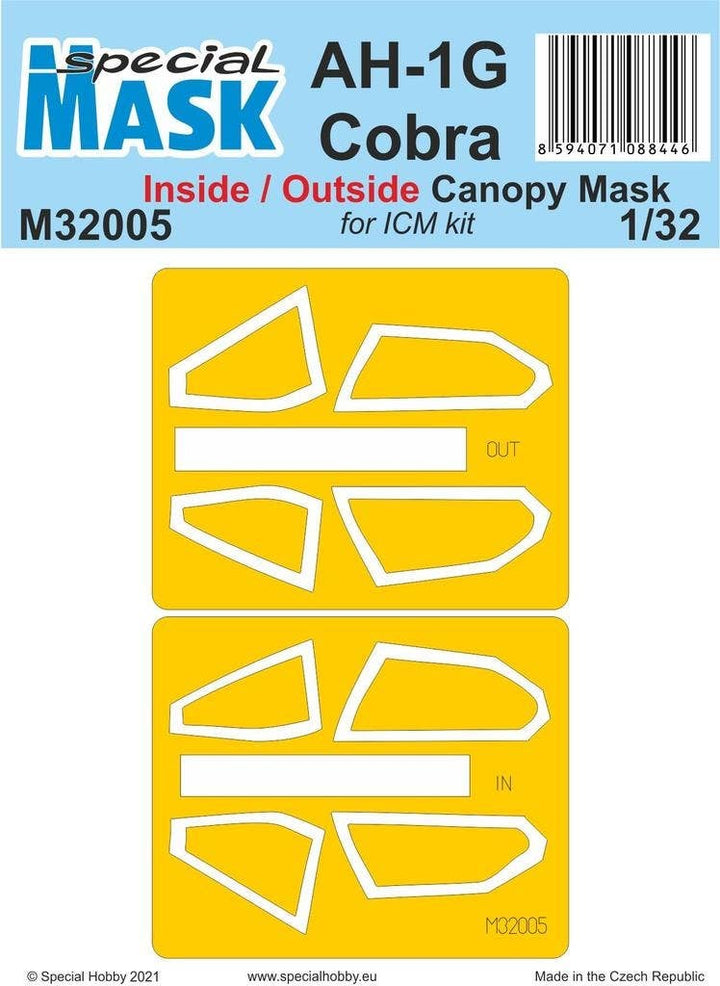 Special Hobby 1/32 AH-1G Cobra Inside/Outside MASK | 8594071088446