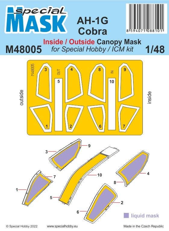 Special Hobby 1/48 AH-1G Cobra Mask | 8594071088101